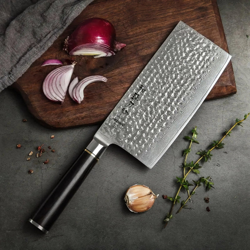 Chinese Cleaver, Professional Damascus Cleaver Chef Knife - Classic Series