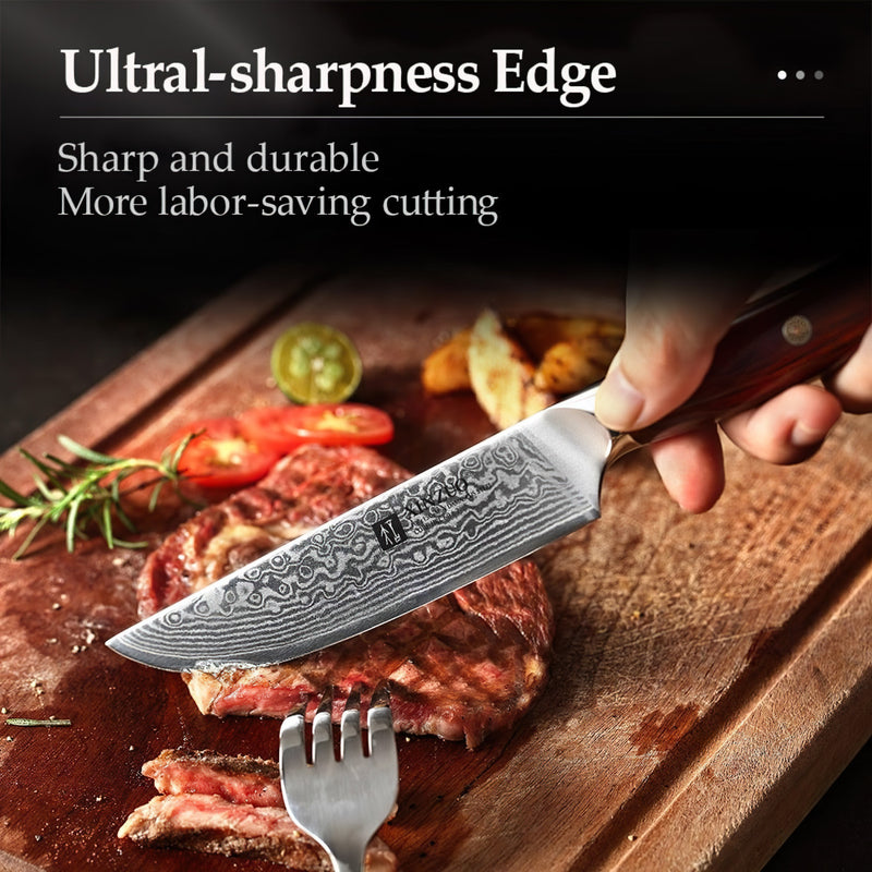 Professional Steak Knife Damascus Steel Yu Series