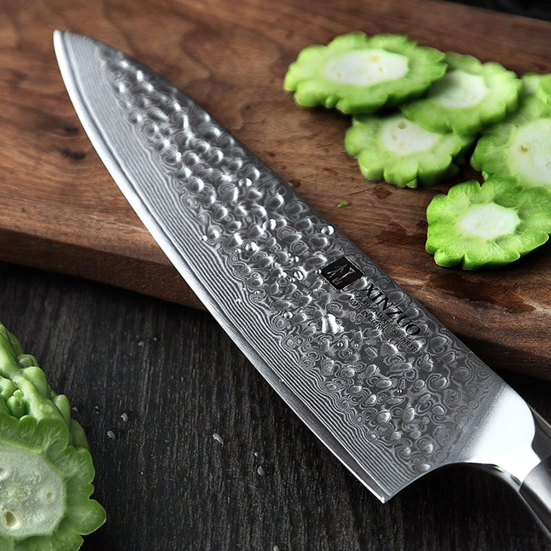 Xinzuo Professional Chef Knife Damascus Steel Ebony Yu Series