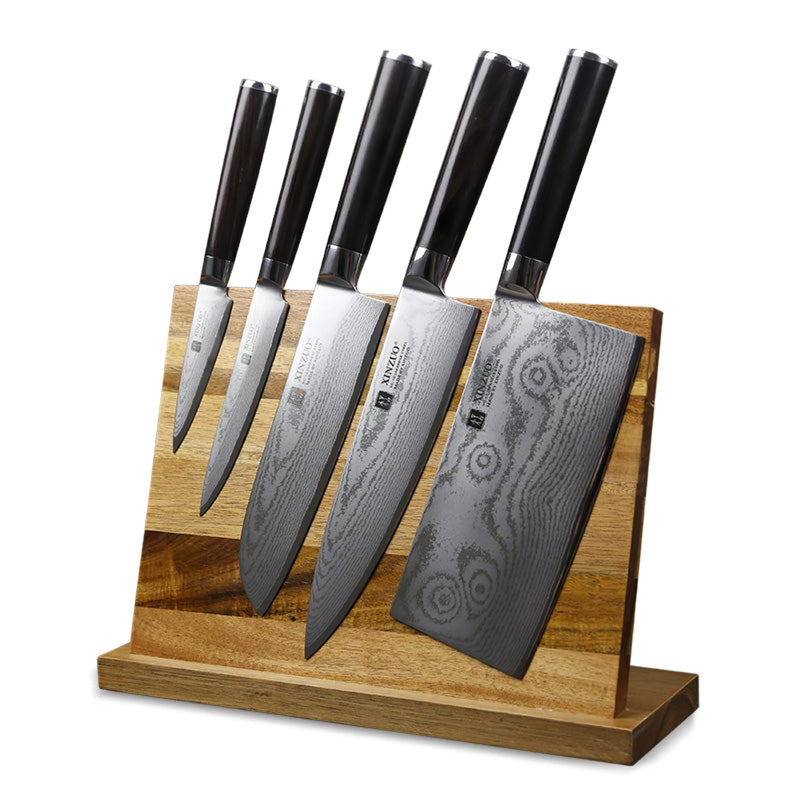 Xinzuo Magnetic Kitchen Knife Holder Acacia Wood