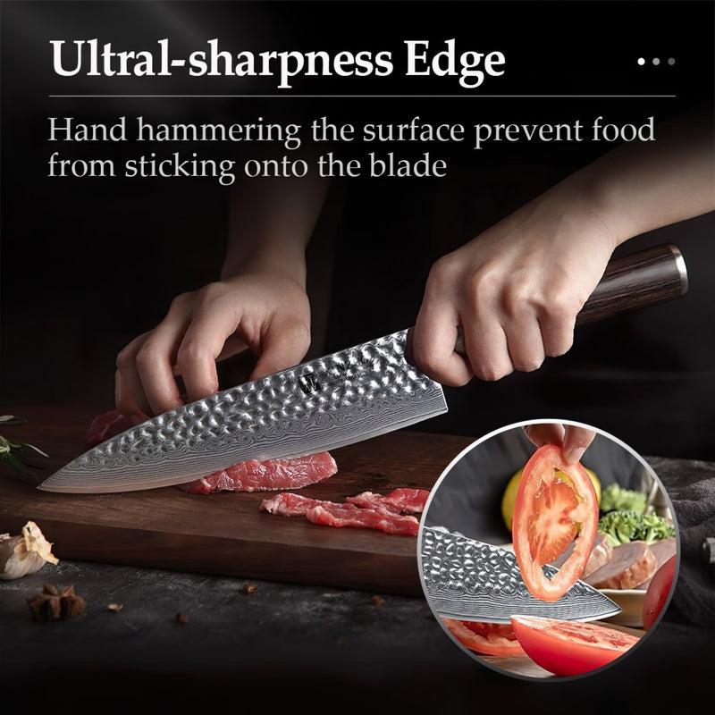 Xinzuo Professional Chef Knife Damascus Steel Stria He Series