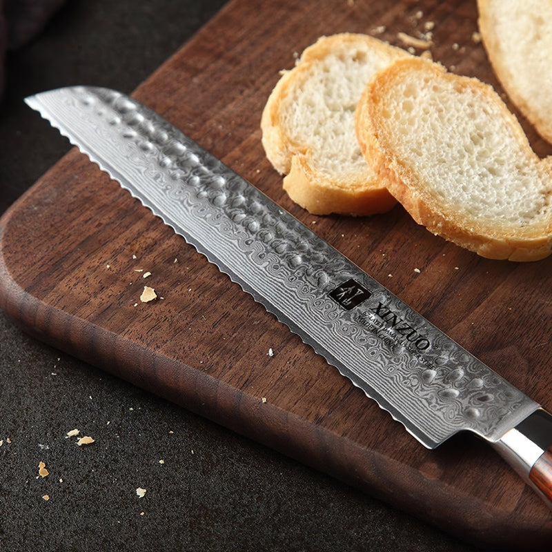 Xinzuo Professional Bread Knife Damascus Steel Yun Series