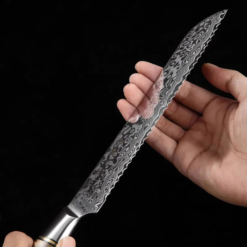 8 Inch Damascus Bread Knife - B30M Series