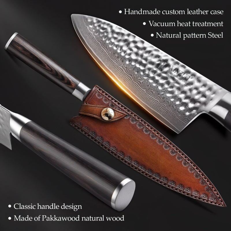 Xinzuo Professional Chef Knife Damascus Steel Stria He Series