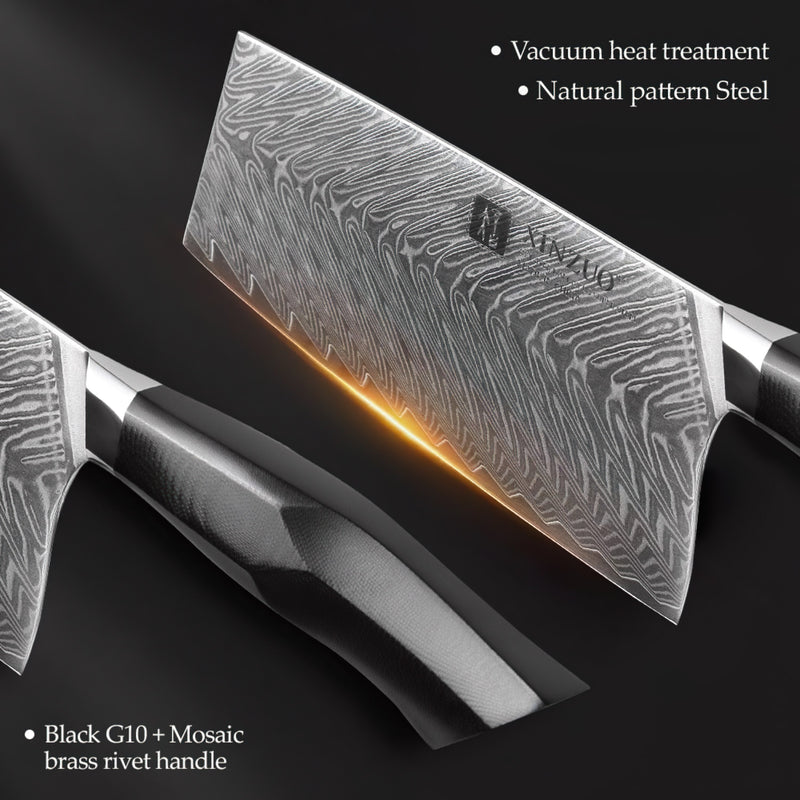 Professional Cleaver Knife Damascus Steel Feng Series