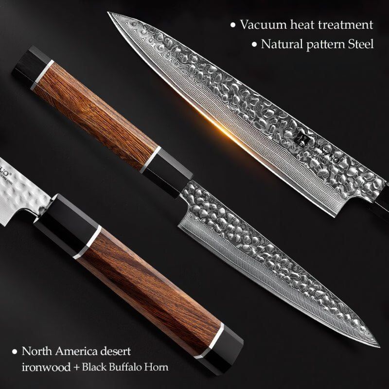 Xinzuo Professional Utility Knife Damascus Steel Stria Zhen Series