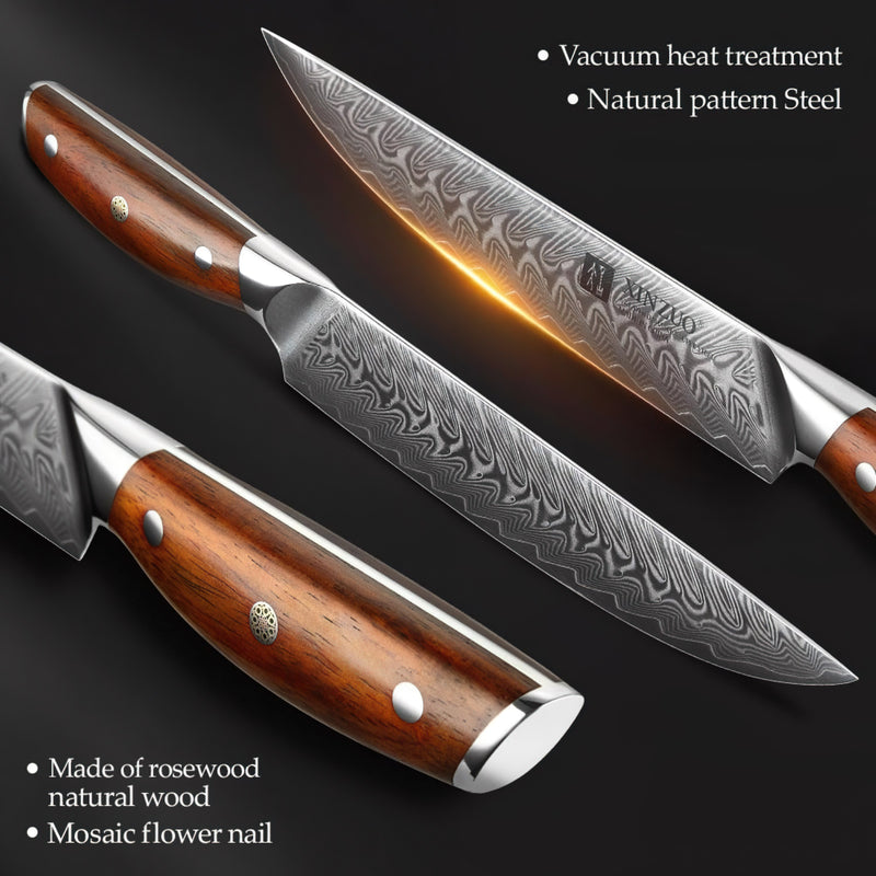 Xinzuo Professional Carving Knife Damascus Steel Yi Series