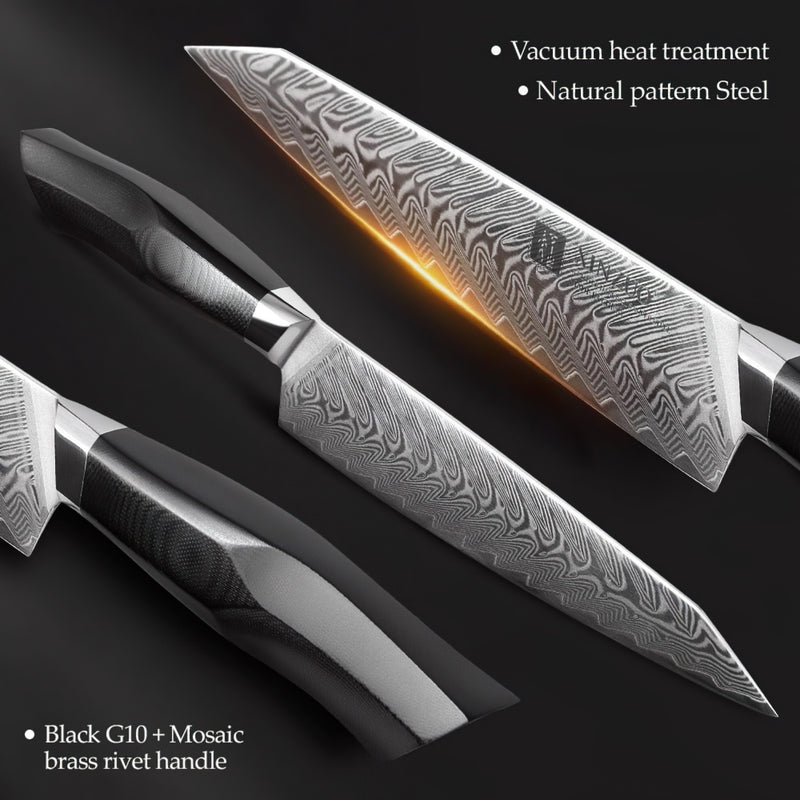 Xinzuo Professional Carving Knife Damascus Steel Feng Series