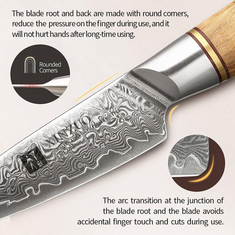 Xinzuo Professional Paring Knife Damascus Steel Lan Series