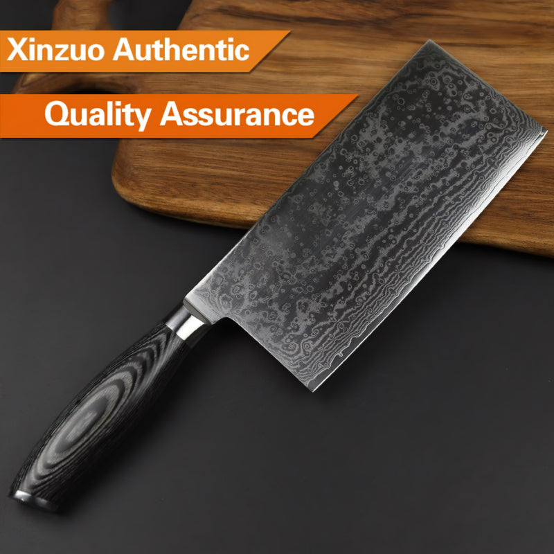 Xinzuo Professional Chopping Knife Damascus Steel Ya Series