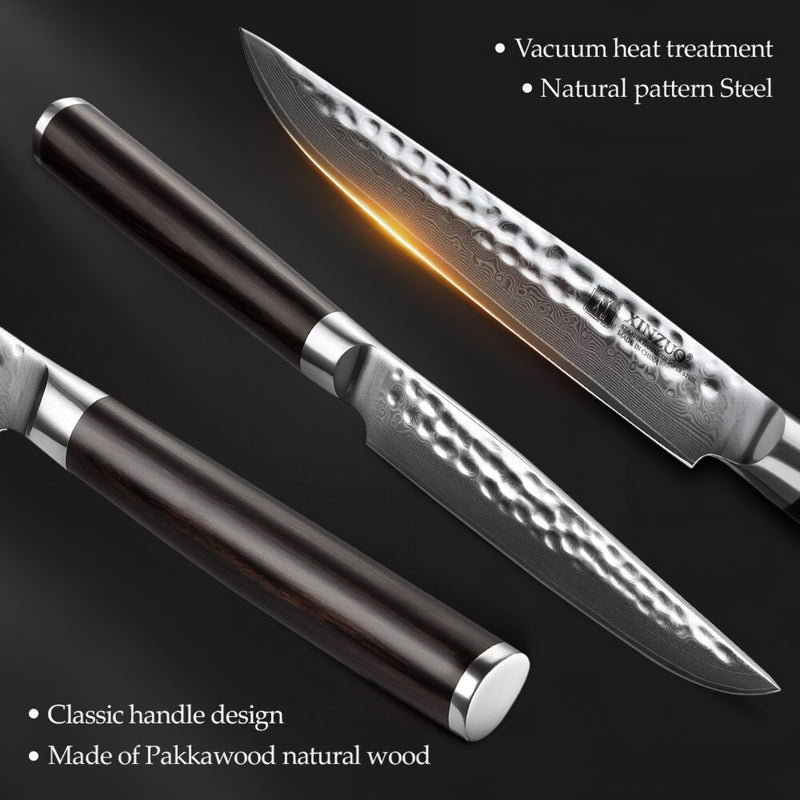 Xinzuo Professional Steak Knife Damascus Steel Stria He Series