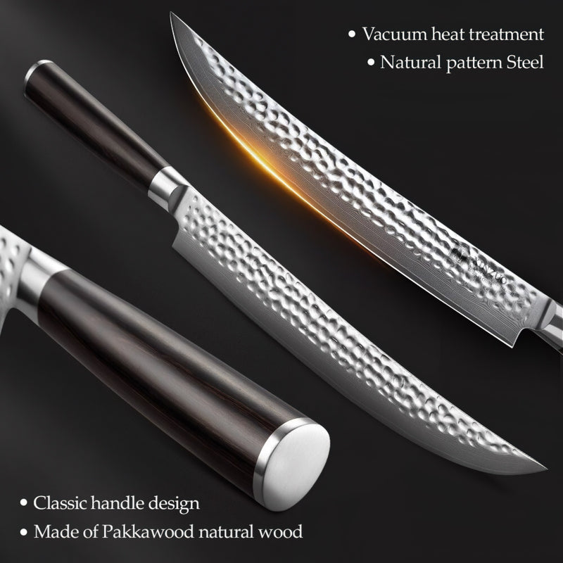 Xinzuo Professional Carving Knife Damascus Steel Stria He Series