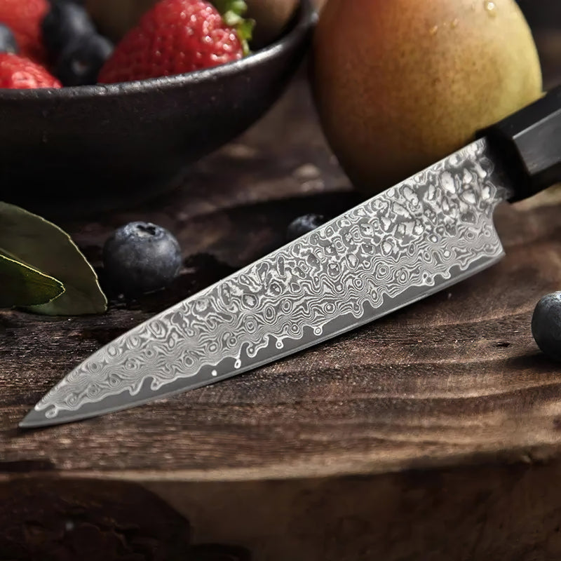 5 inch Japanese Utility Knife Damascus Steel CZH Series