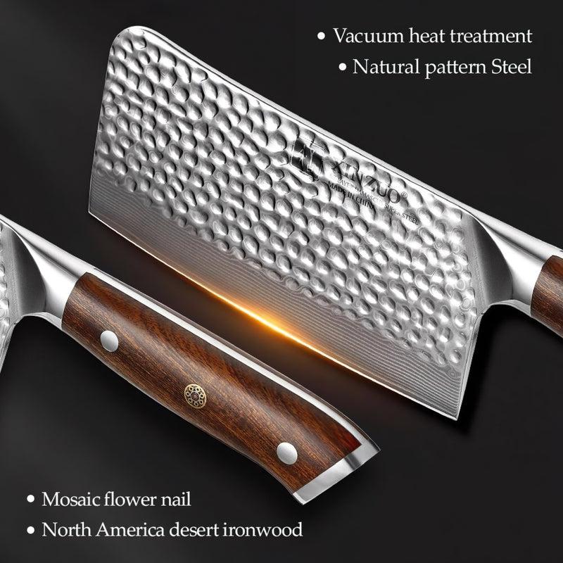 Xinzuo Professional Bonne Chopper Knife Damascus Steel Stria Yu Series