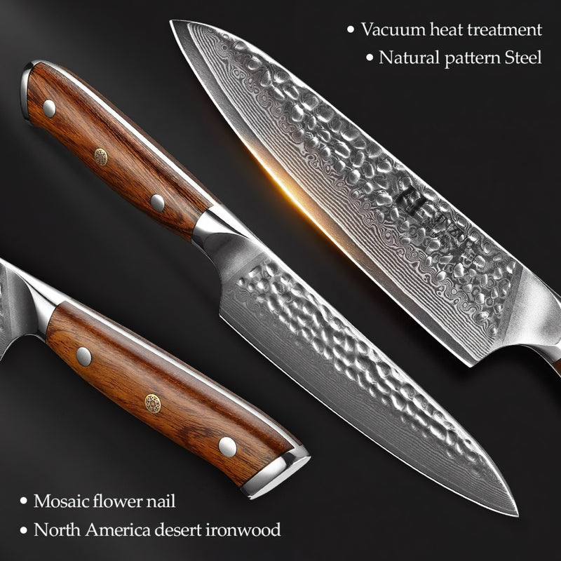 Xinzuo Professional Utility Knife Damascus Steel Stria Yu Series