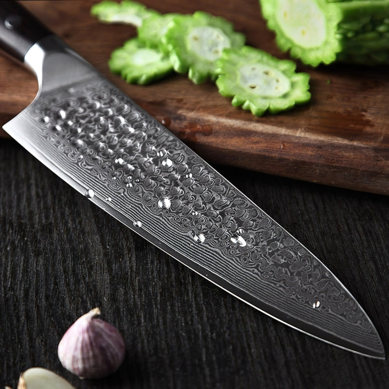 Xinzuo Professional Chef Knife Damascus Steel Ebony Yu Series