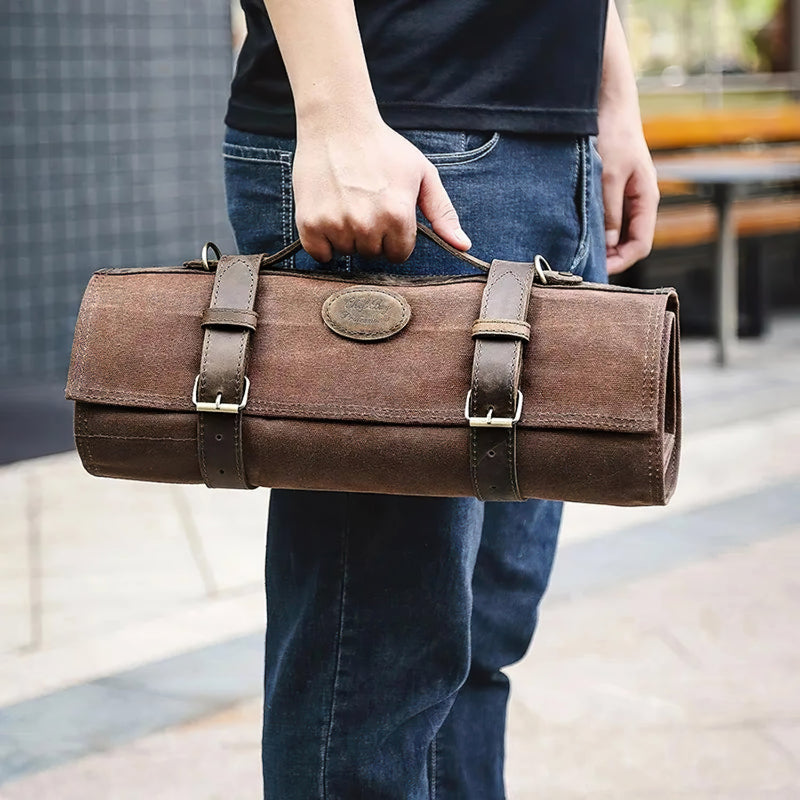 Leather Knife Storage Case, Foldable Storage Pouch