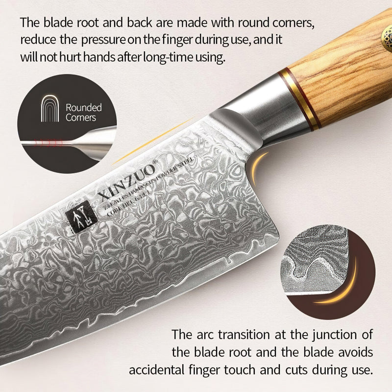 Xinzuo Professional Chef Knife Damascus Steel Lan Series