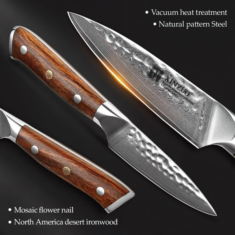 Xinzuo Professional Paring Knife Damascus Steel Stria Yu Series