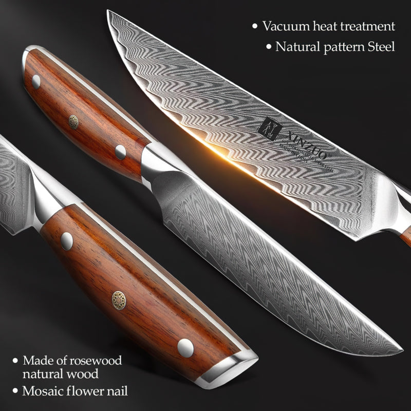 Xinzuo Professional Steak Knife Damascus Steel Yi Series