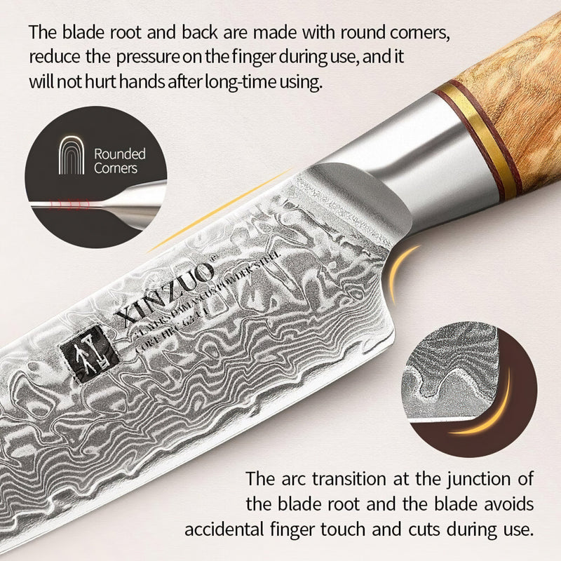 Xinzuo Professional Steak Knife Damascus Steel Lan Series