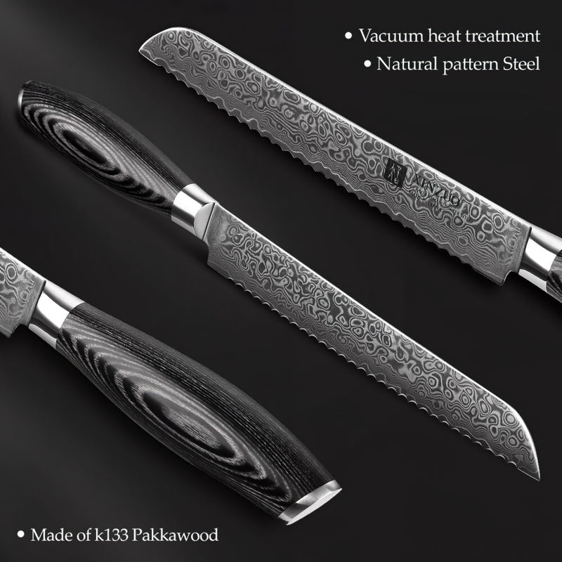 Xinzuo Professional Bread Knife Damascus Steel Ya Series