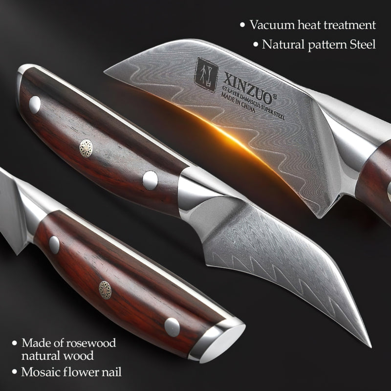 Xinzuo Professional Fruit Knife Damascus Steel Yi Series