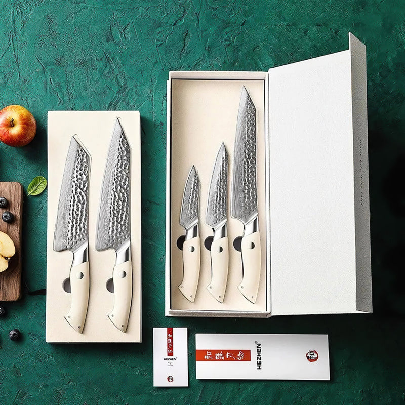 5Pcs Japanese Damascus Chef Knife Set - B38H Elegant Series