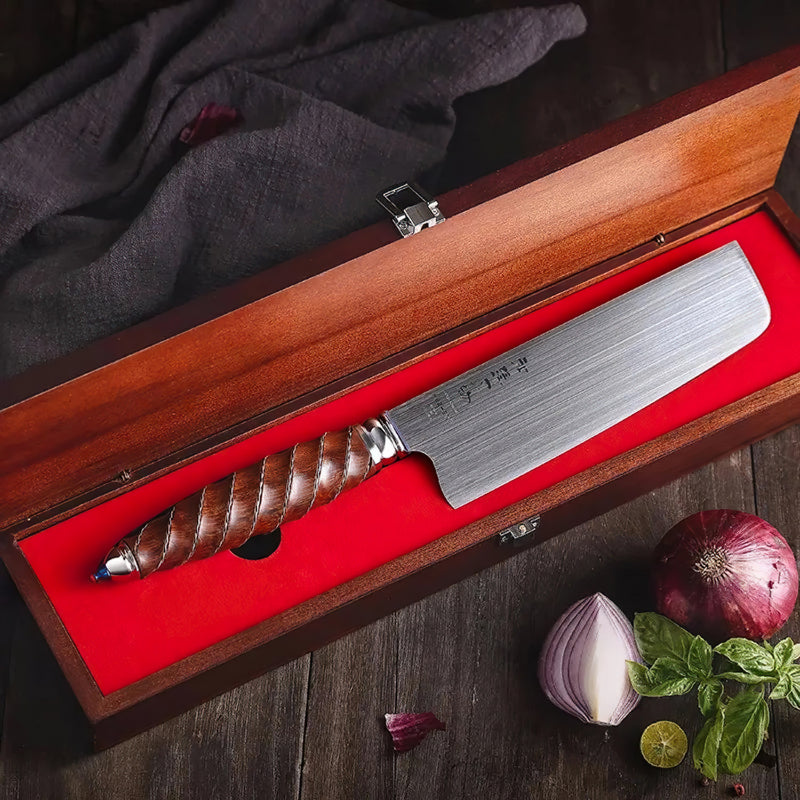 Nakiri Knife 18.5cm Bohler M390 Steel - Crown Series