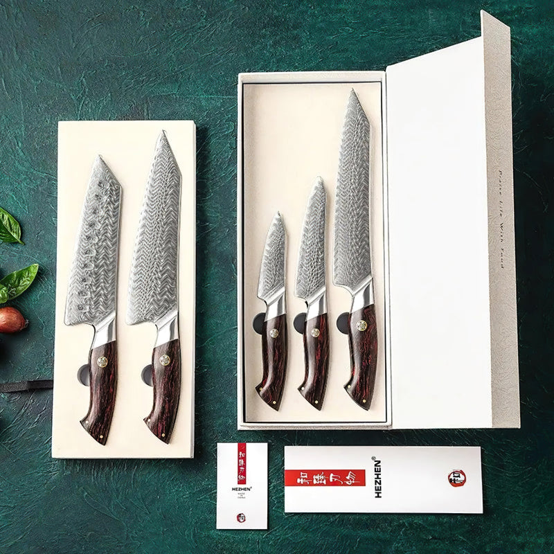 Japanese Damascus 5Pcs Chef Knife Set Elegant Series