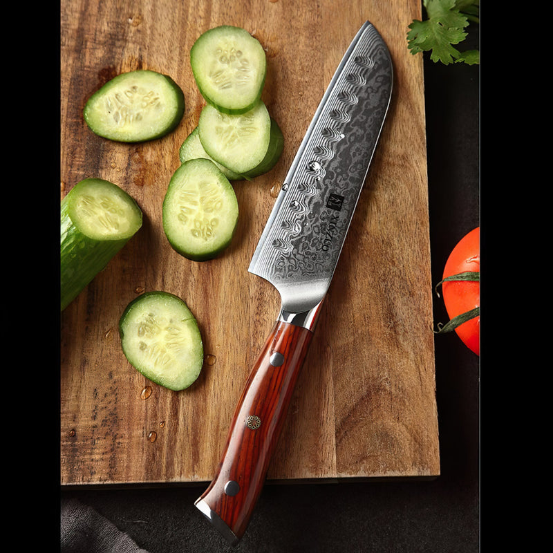 Professional Santoku Knife Damascus Steel Yu Series