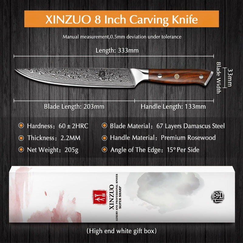 Professional Carving Knife Damascus Steel Yu Series