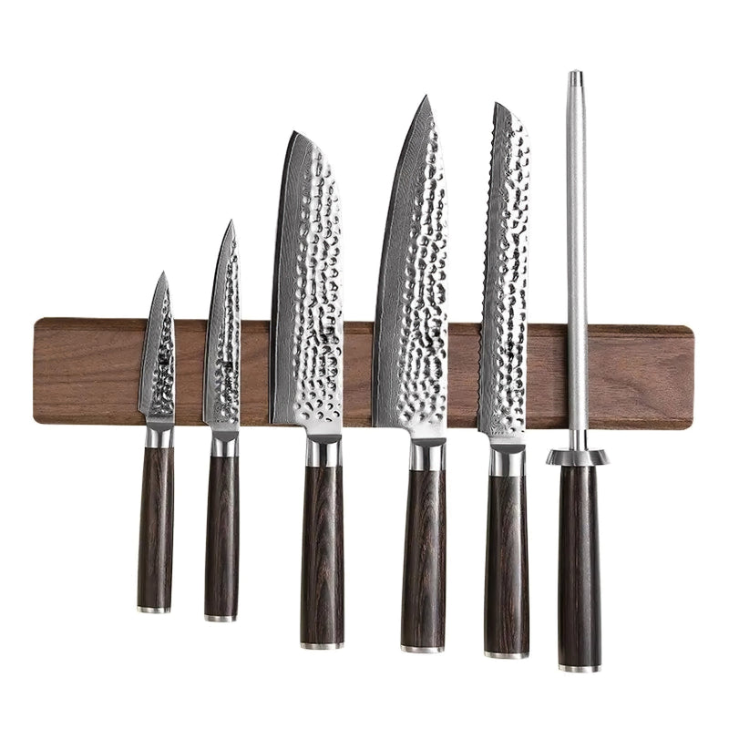 Walnut Wood Wall Magnetic Knife Holder 15.8 Inch