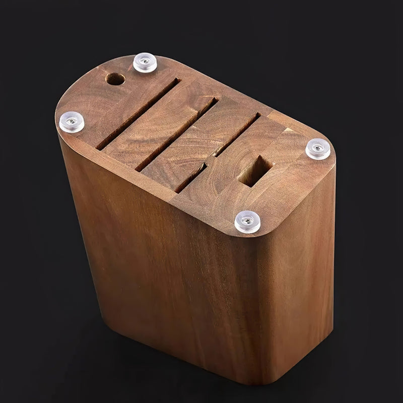 Kitchen Knife Block Holder, Acacia Wood Knife Block - 6 Slots