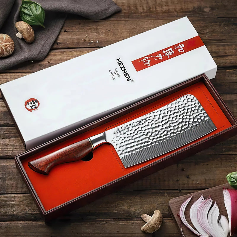 Damascus Bone Chopper Knife, 17.8cm Chinese Chef Knife - Master Series Knives