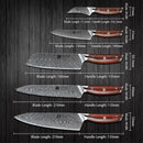Xinzuo Professional Damascus Kitchen Knife Set 5 Pieces Yi Series