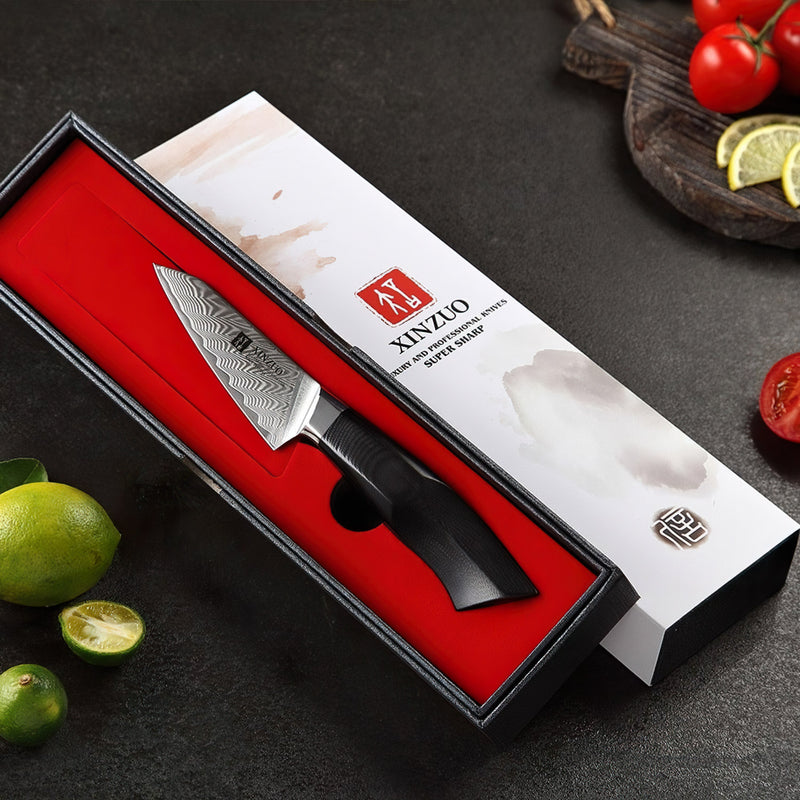 Xinzuo Professional Paring Knife Damascus Steel Feng Series