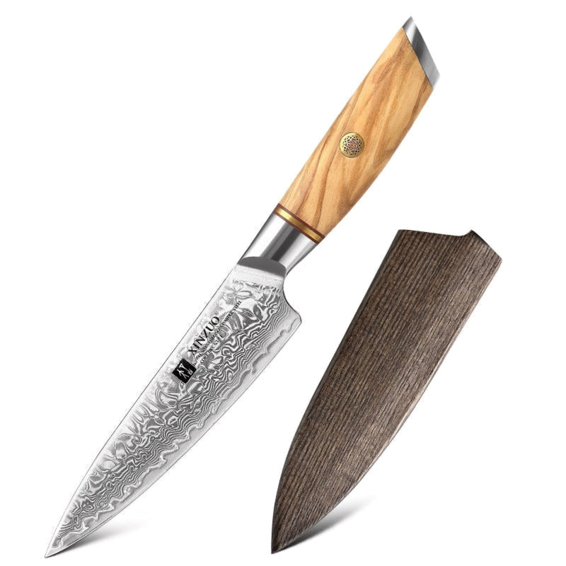 Xinzuo Professional Utility Knife Damascus Steel Lan Series