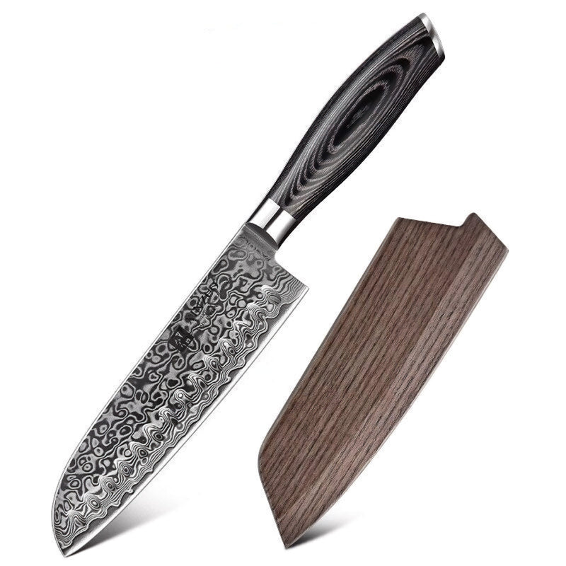 Xinzuo Professional Santoku Knife Damascus Steel Ya Series