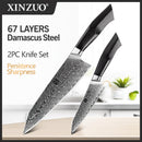 Xinzuo Professional Damascus Kitchen Knife Set 2 Pieces Feng Series