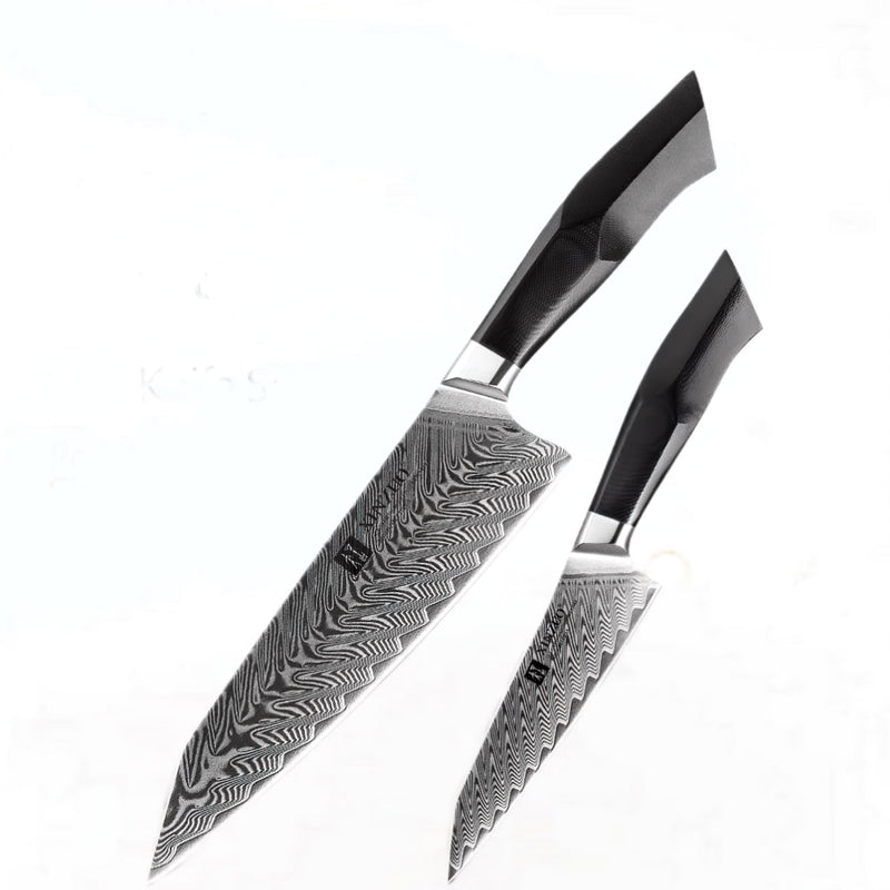 Xinzuo Professional Damascus Kitchen Knife Set 2 Pieces Feng Series