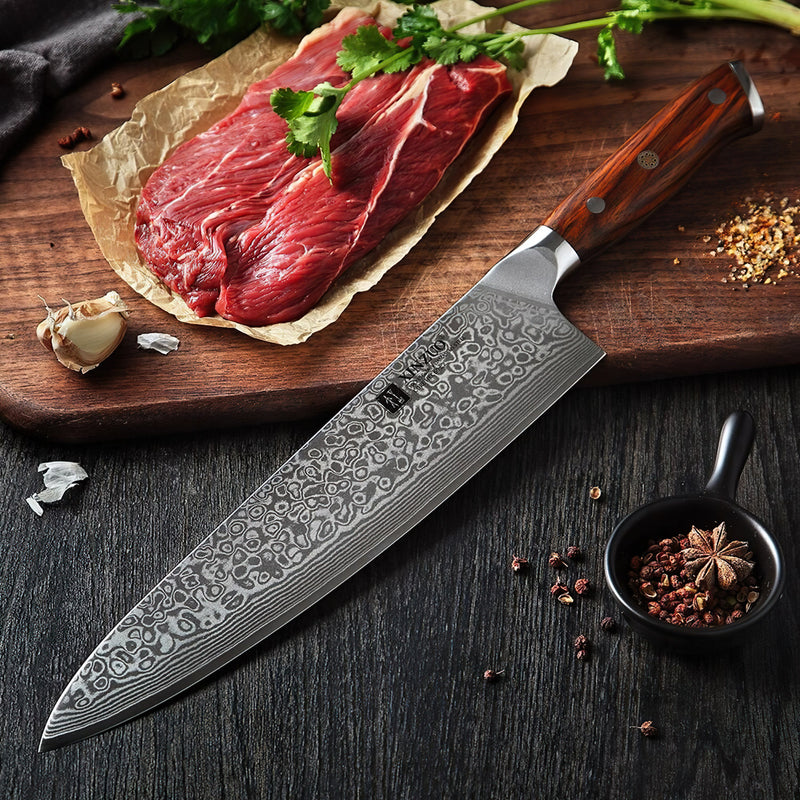 Professional Chef Knife Damascus Steel 10 inch Yu Series