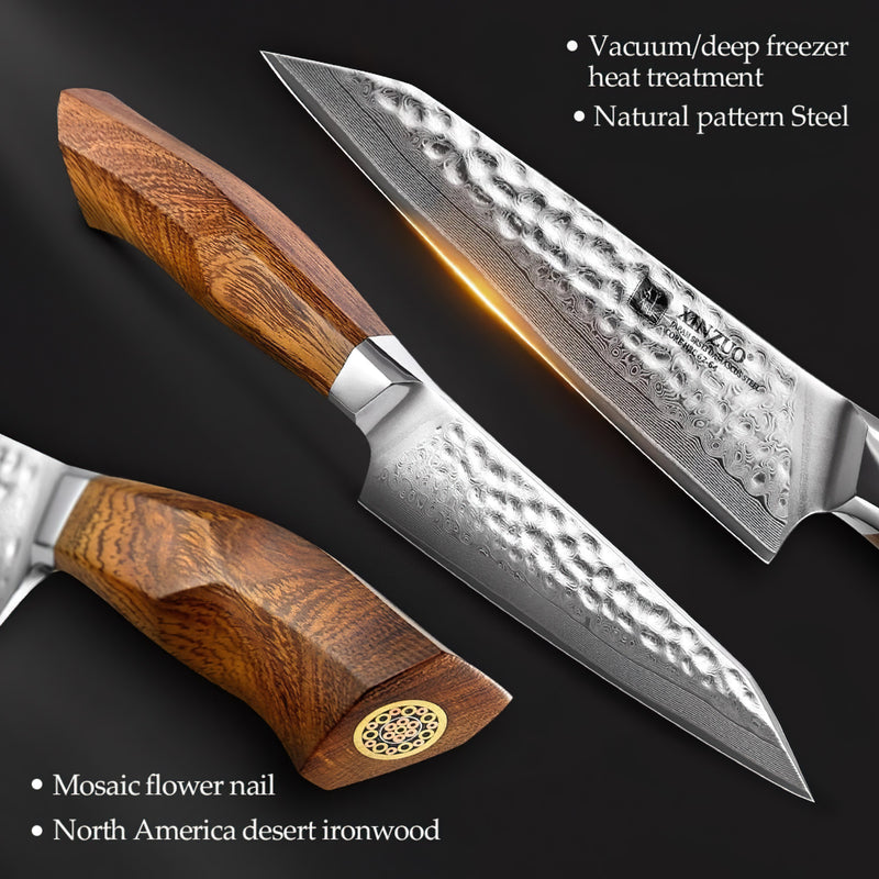 Xinzuo Professional Damascus Kitchen Knife Set 3 Pieces Stria Feng Series