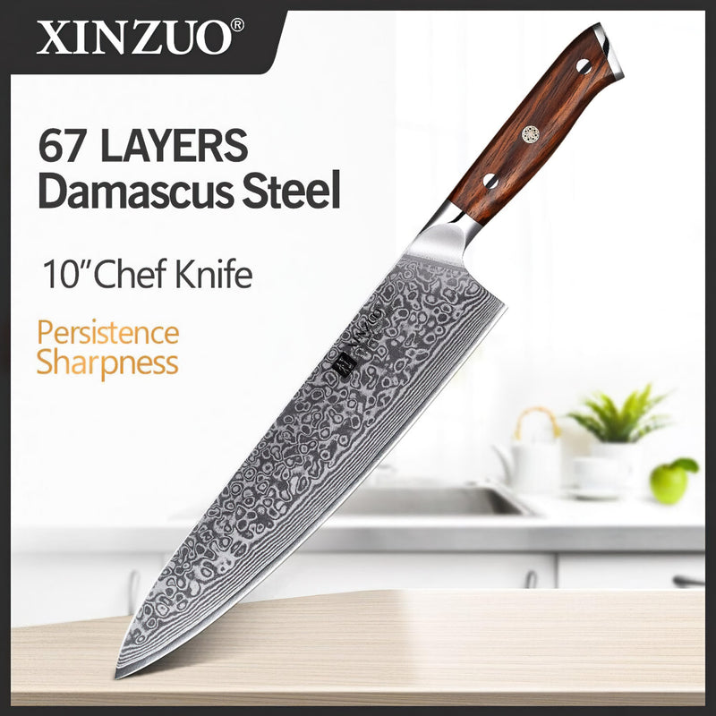 Professional Chef Knife Damascus Steel 10 inch Yu Series