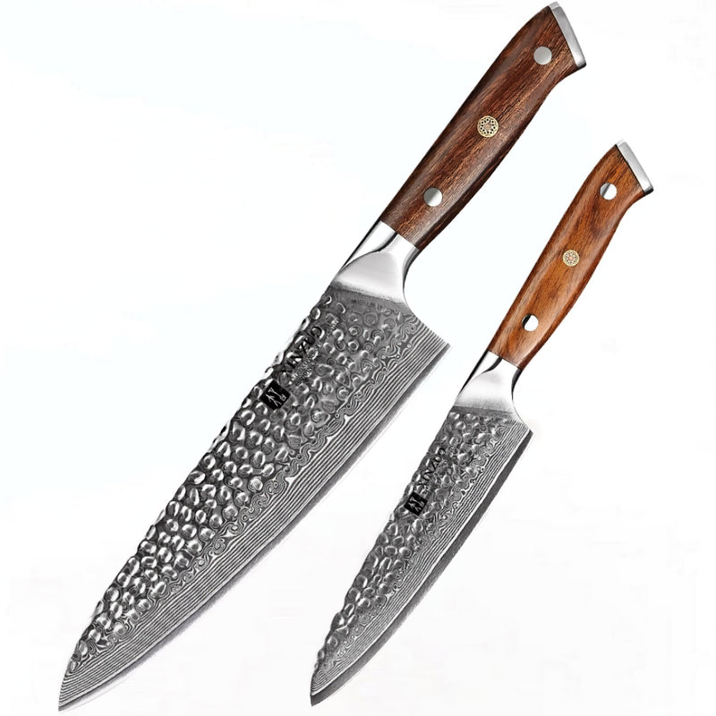 Xinzuo Professional Damascus Kitchen Knife Set 2 Pieces Stria Yu Series