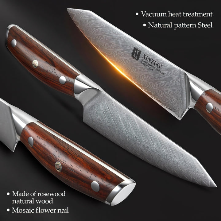 Xinzuo Professional Damascus Kitchen Knife Set 2 Pieces Yi Series