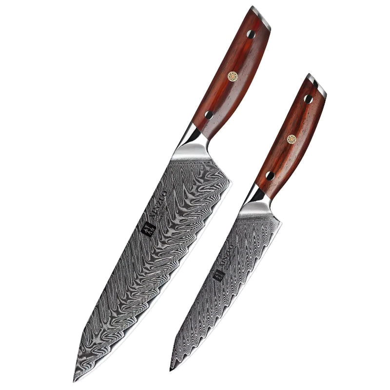 Xinzuo Professional Damascus Kitchen Knife Set 2 Pieces Yi Series