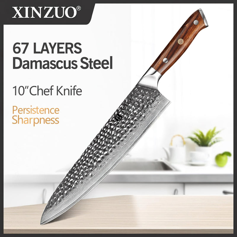 Xinzuo Professional Chef Knife Damascus Steel 10 inch Stria Yu Series