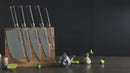 5Pcs Damascus Chef Knife Set With Rack - Classic Series