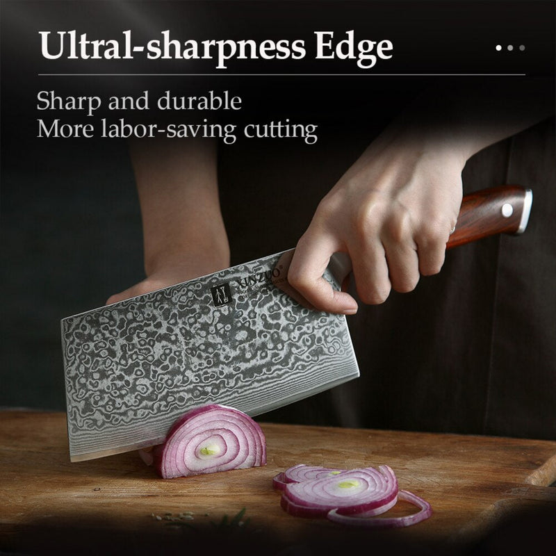 Professional Damascus Cleaver Knife